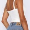 iGENJUN Womens Spaghetti Strap VNeck Ribbed Tank Tops for Women 2025 Slim Fitted Soft Camisole Basic Layering Shirts