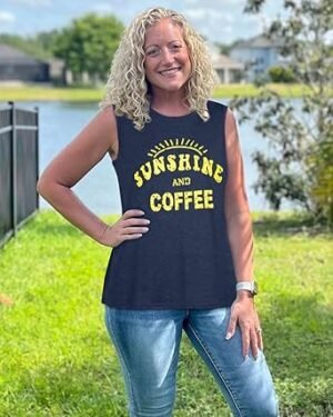 Womens Tank Tops Summer T Shirts Sleeveless Casual Loose Tunic Blouses