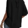 Verdusa Women's Tie Back Dolman Sleeve Blouse Top Casual Dressy Mock Neck Going Out Tops
