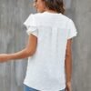Blooming Jelly Womens White Blouse V Neck Ruffle Sleeve Flowy Shirts Dressy Casual Cute Summer Tops