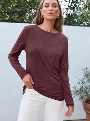 AUTOMET Long Sleeve Shirts for Women Business Casual Tops Fall Fashion Clothes Workout Plus Size Teacher School Outfits 2025