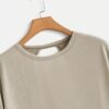 SOLY HUX 2024 Open Back Tops for Women Criss Cross Cut Out Tee Backless Casual Short Sleeve Round Neck T Shirt