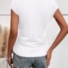 Bliwov Womens Summer Cap Sleeve Tops Business Casual Crewneck T Shirts Trendy Outfits Beach Vacation Clothes Fashion Blouses