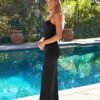 LILLUSORY Womens Summer Casual Slip Dresses Spaghetti Strap Double Lined Bodycon Maxi Dress