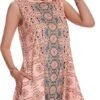 Summer Dresses for Women Beach Boho Sleeveless Vintage Floral Flowy Pocket Tshirt Tank Sundresses
